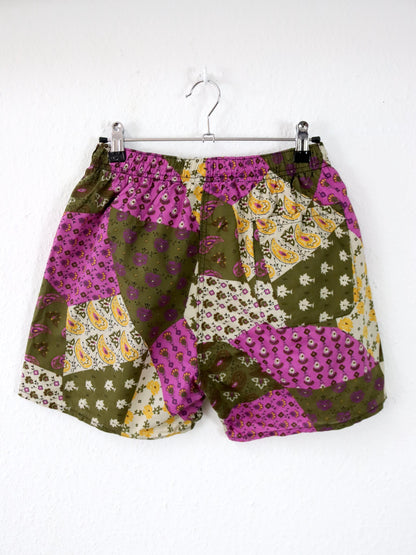 Vintage 80er 90er JOHNNY LAMBS Shorts Bermudashorts crazy pattern kurze Hose S/M