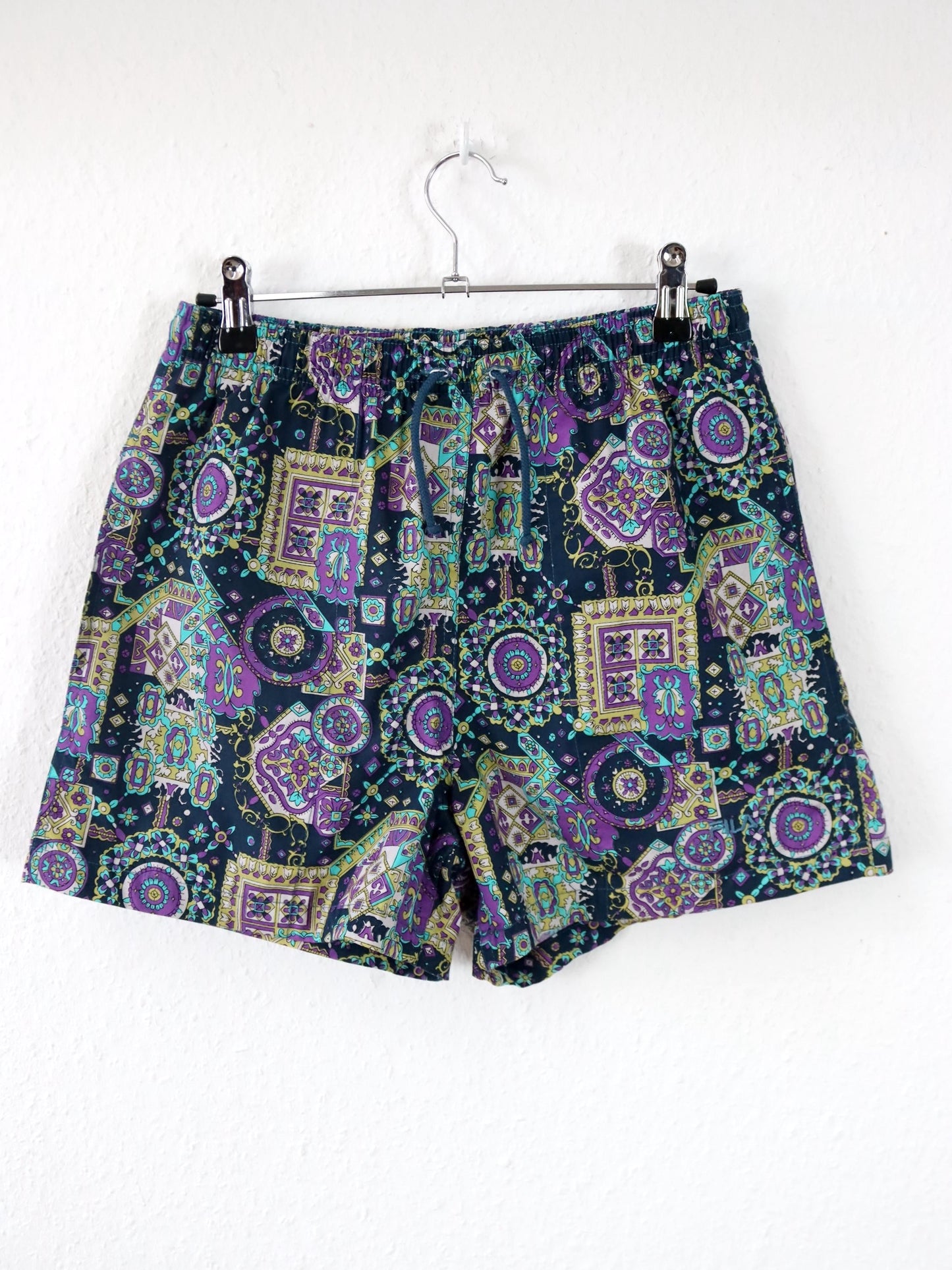 Vintage 80er 90er FILA Shorts Bermudashorts crazy pattern kurze Hose 46 S