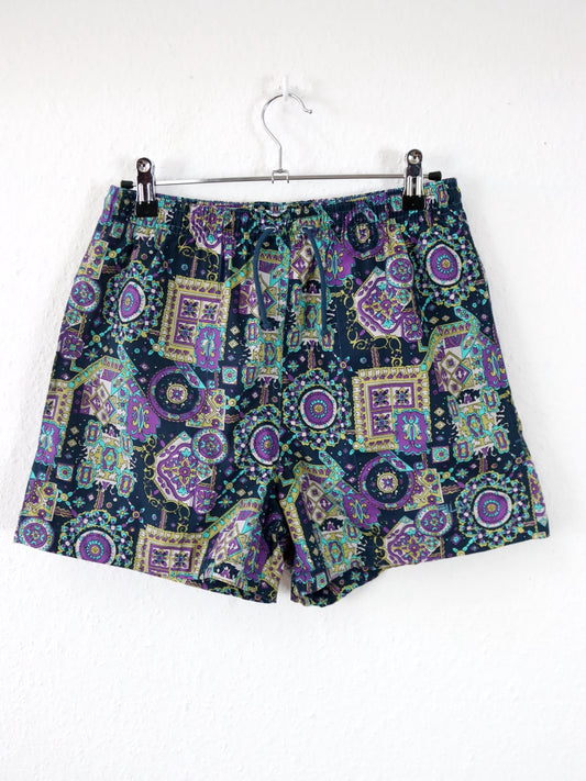 Vintage 80er 90er FILA Shorts Bermudashorts crazy pattern kurze Hose 46 S