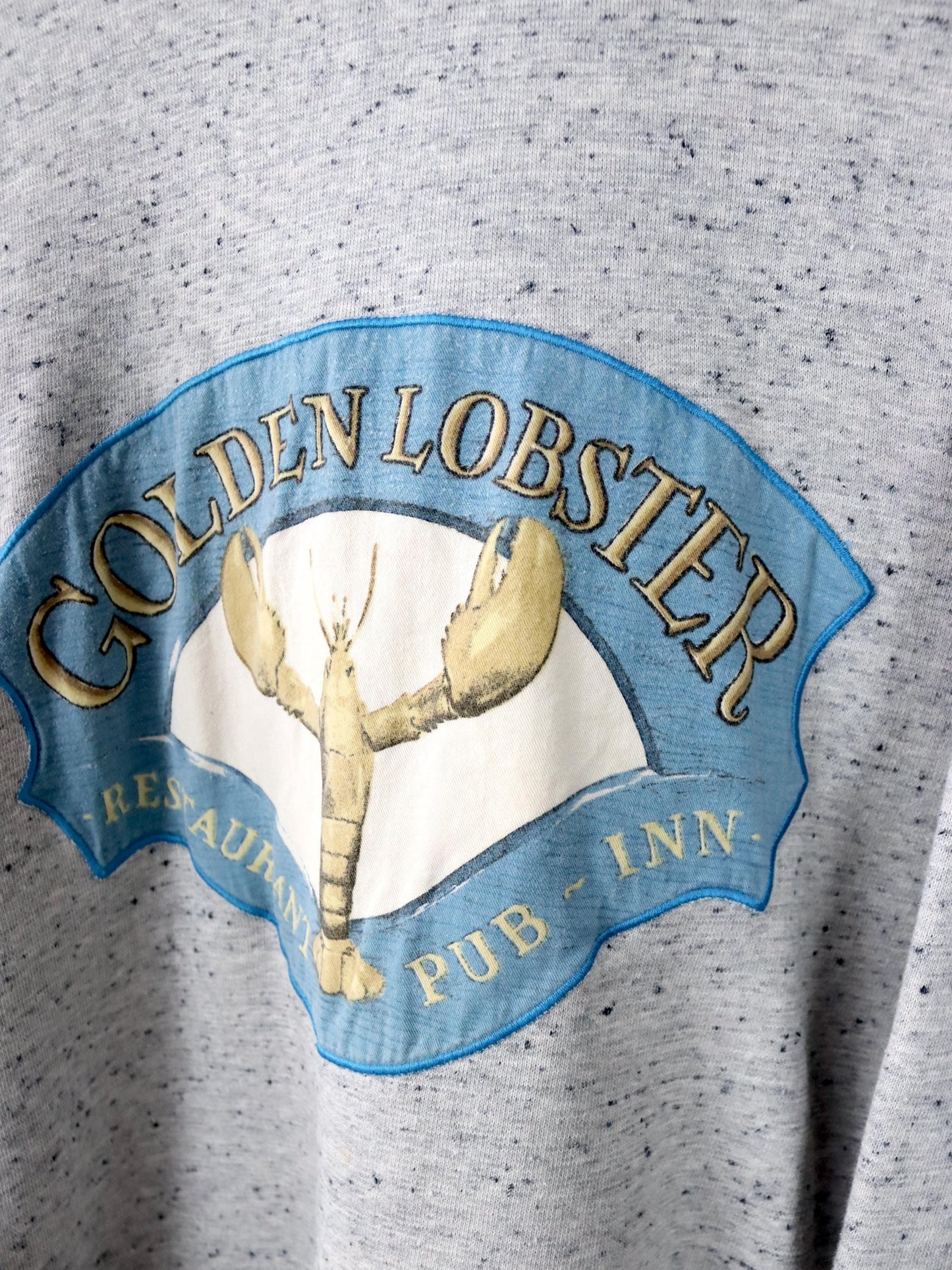 Vintage 80er 90er HIGHLANDS Sweatshirt Pullover graumeliert Lobster Patch L