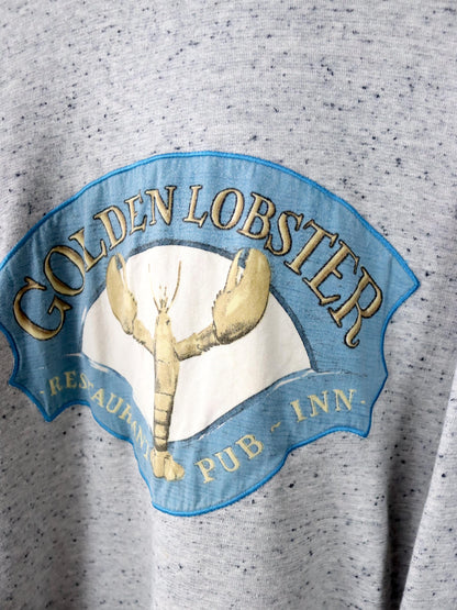 Vintage 80er 90er HIGHLANDS Sweatshirt Pullover graumeliert Lobster Patch L