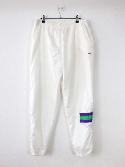Vintage 80er 90er FILA Jogginghose Trainingshose weiß glanz 52 L