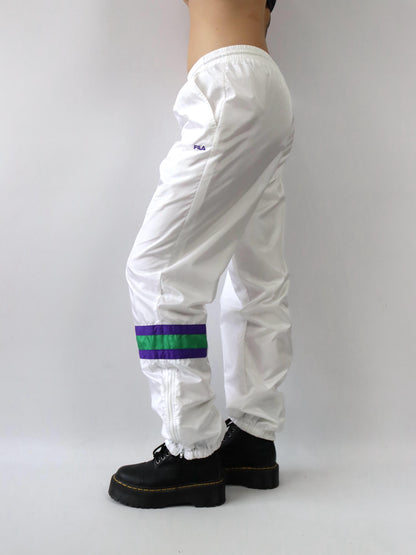Vintage 80er 90er FILA Jogginghose Trainingshose weiß glanz 52 L