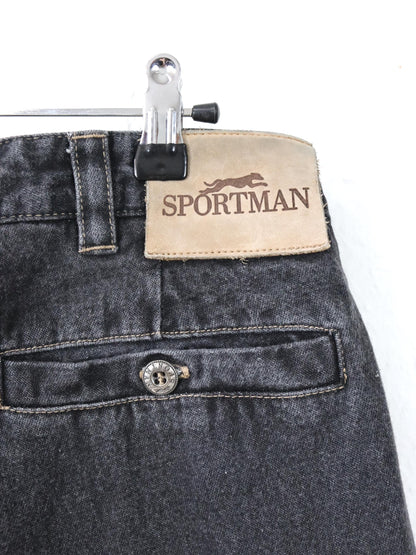 Vintage 80er 90er SPORTMAN Jeans Bundfaltenhose Denim grau 50 L