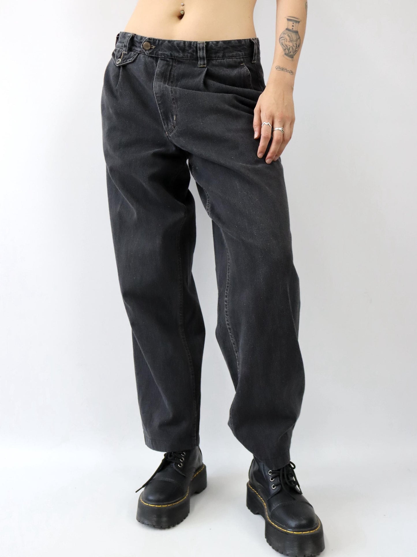 Vintage 80er 90er SPORTMAN Jeans Bundfaltenhose Denim grau 50 L
