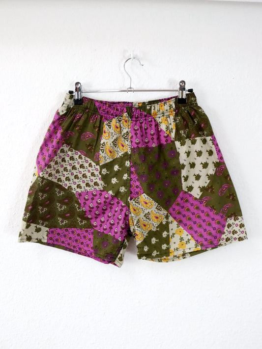 Vintage 80er 90er JOHNNY LAMBS Shorts Bermudashorts crazy pattern kurze Hose S/M