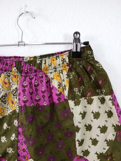 Vintage 80er 90er JOHNNY LAMBS Shorts Bermudashorts crazy pattern kurze Hose S/M