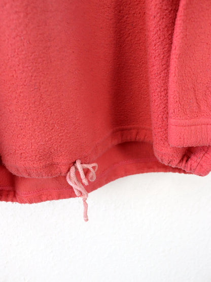 Vintage 80er 90er Fleecepullover Pullover Stehkragen bunt Aprikose M