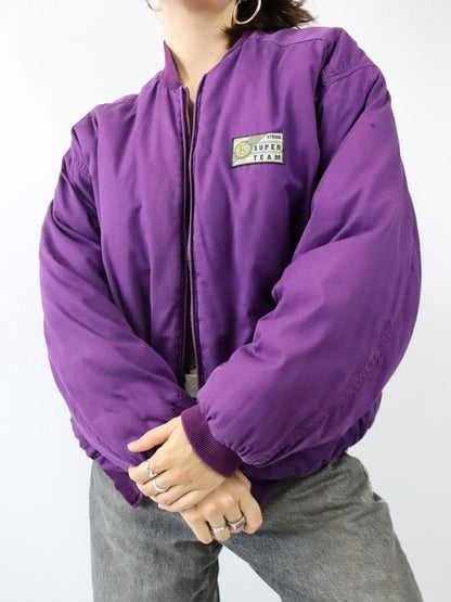 Vintage 80er 90er ESPRIT Bomberjacke Jacke gefüttert lila versitze M