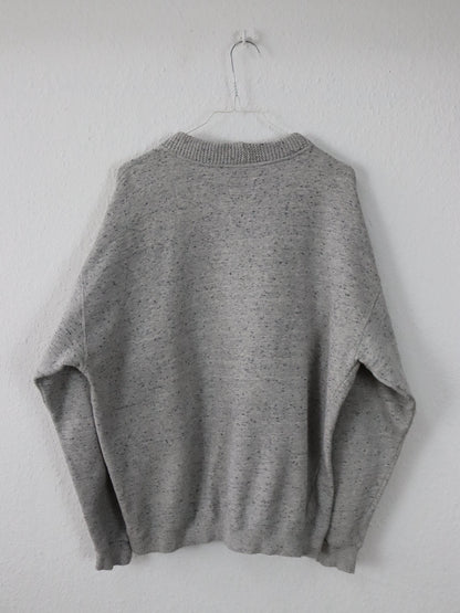 Vintage 80er 90er HIGHLANDS Sweatshirt Pullover graumeliert Lobster Patch L