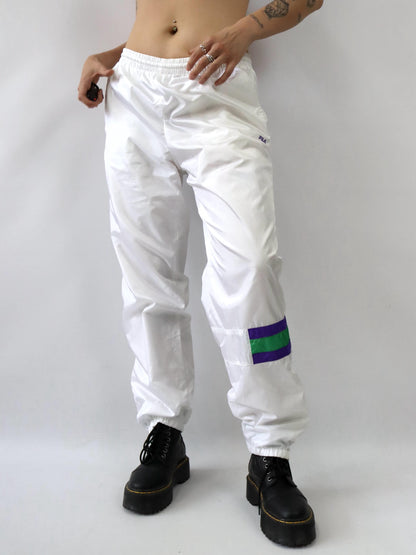 Vintage 80er 90er FILA Jogginghose Trainingshose weiß glanz 52 L