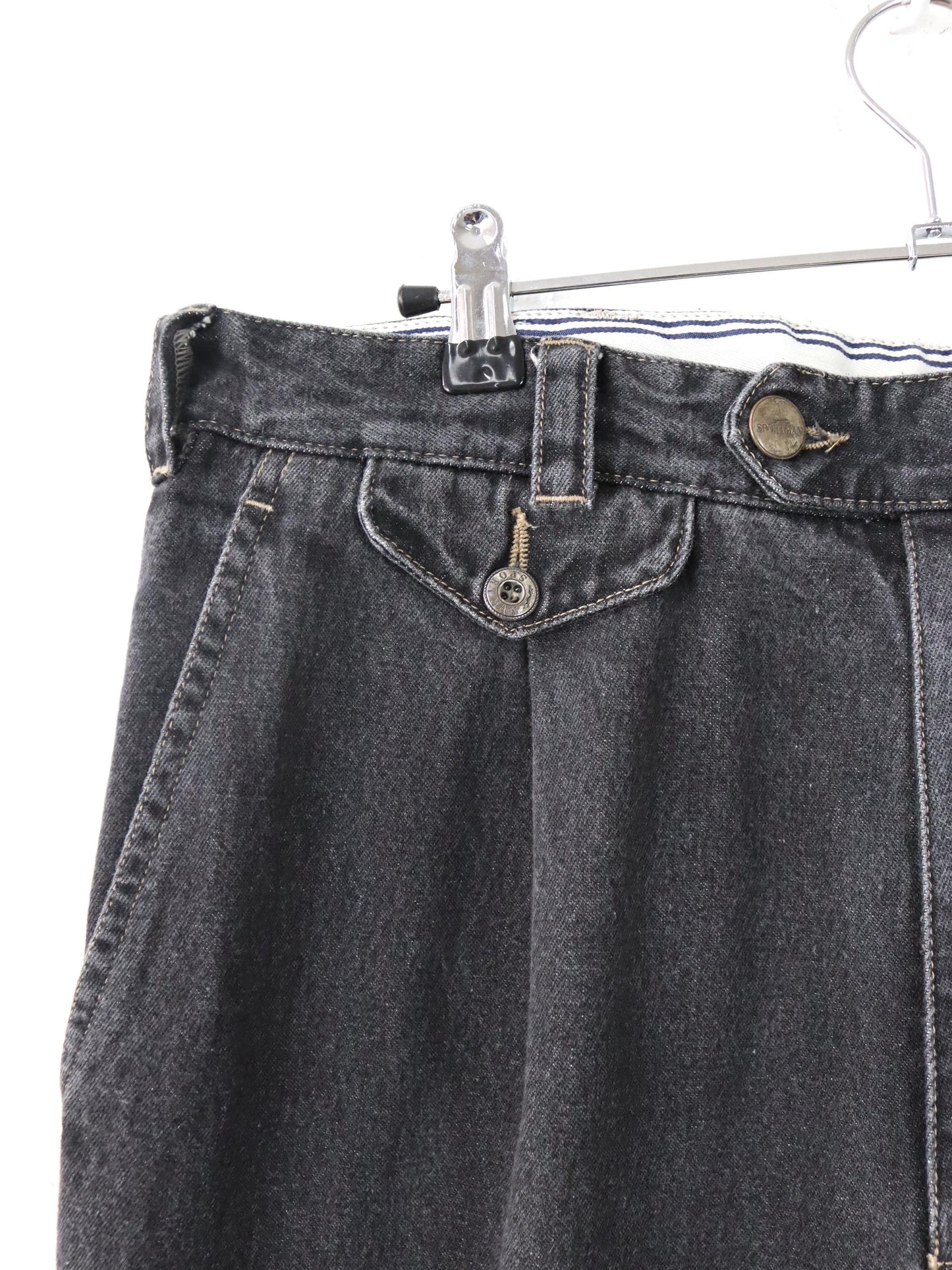 Vintage 80er 90er SPORTMAN Jeans Bundfaltenhose Denim grau 50 L