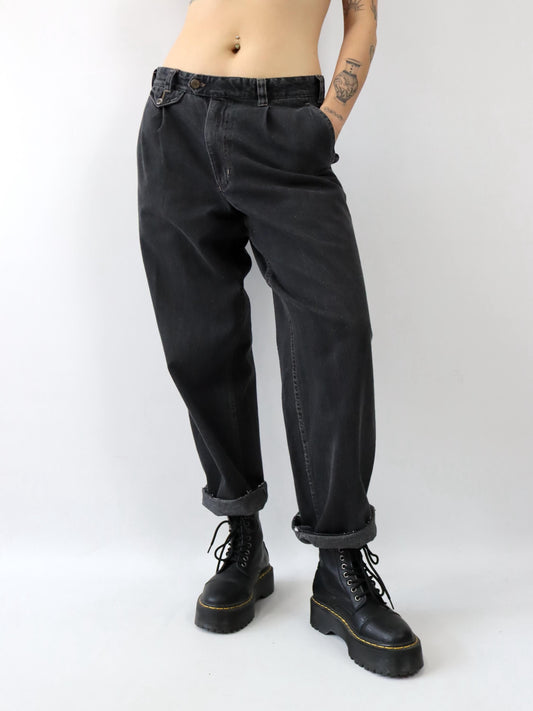 Vintage 80er 90er SPORTMAN Jeans Bundfaltenhose Denim grau 50 L