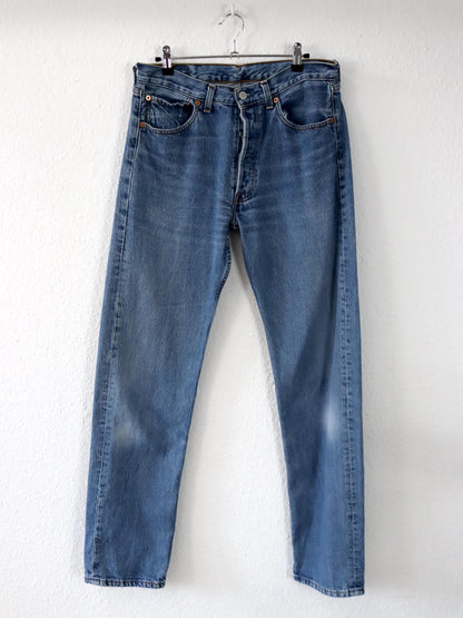 Vintage 90er 00er LEVIS 501 Jeans hose gerades blau W32 L34