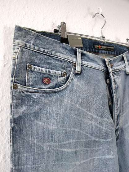 Vintage 90er 00er Y2K ENERGIE Baggy Pants Jeans hellblau grau weites Bein low waist W38