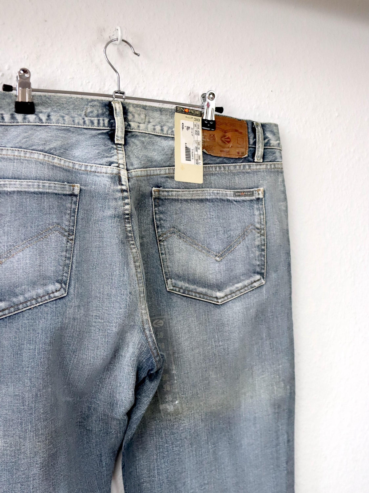 Vintage 90er 00er Y2K ENERGIE Baggy Pants Jeans hellblau grau weites Bein low waist W38