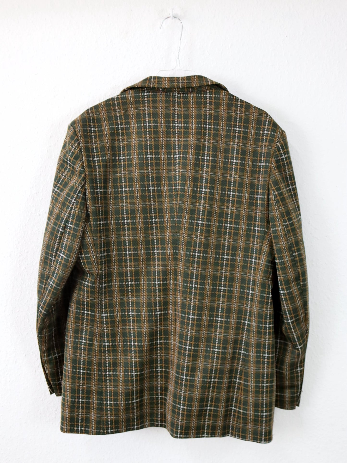Vintage 70er 80er KONSUMENT Blazer kariert dunkelgrün 50 L