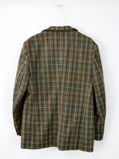 Vintage 70er 80er KONSUMENT Blazer kariert dunkelgrün 50 L