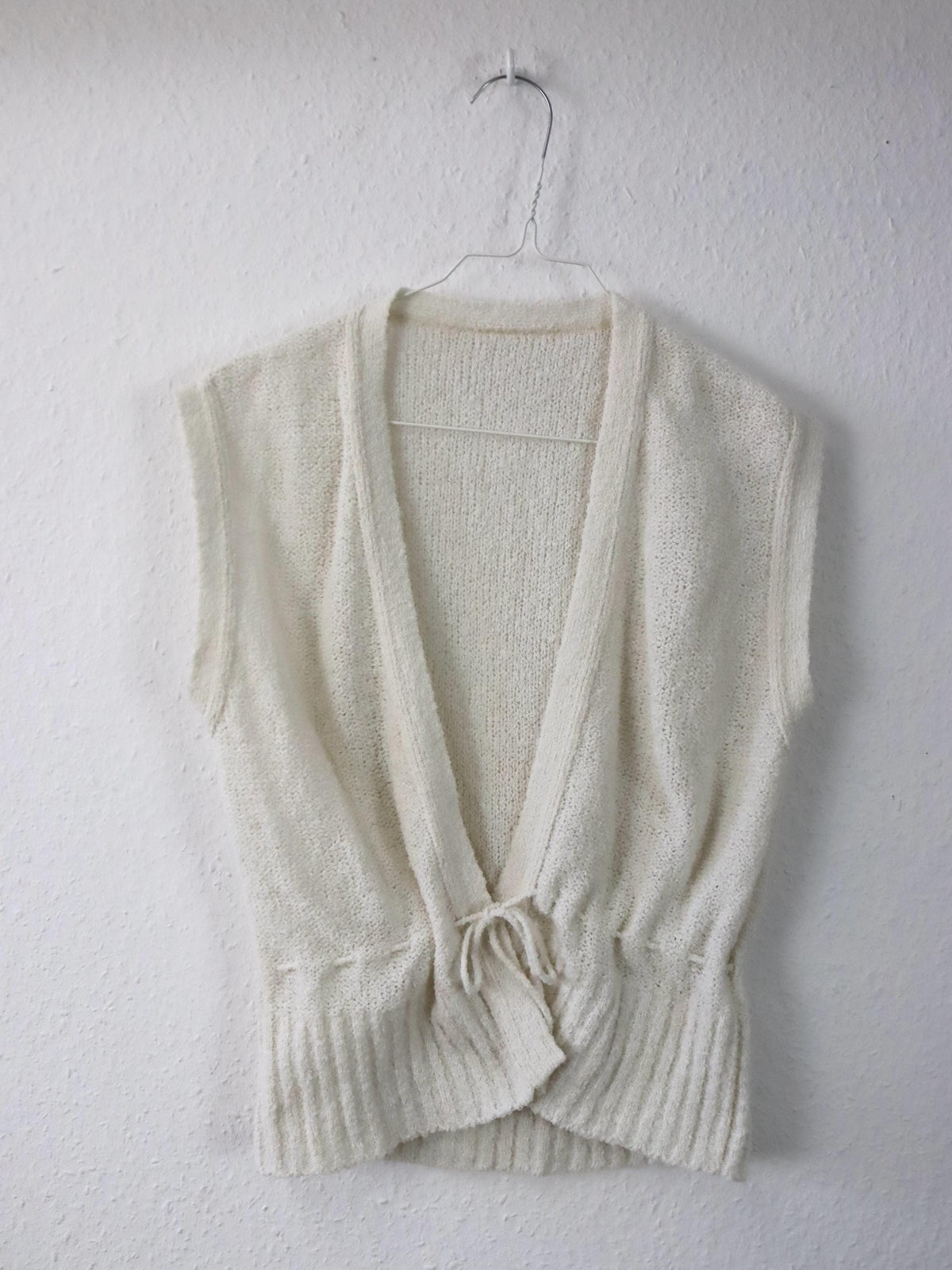 Vintage 80er 90er Strickweste Weste Creme top ärmellos 40