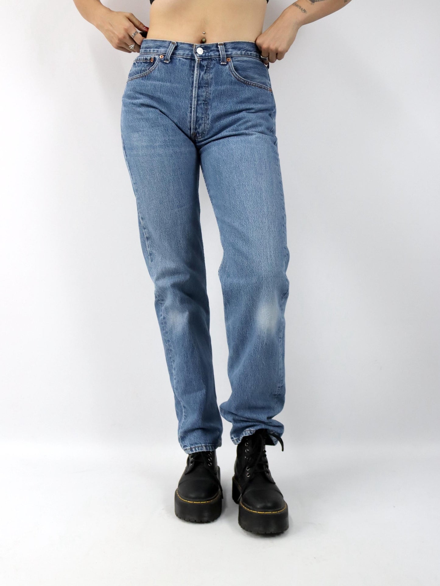 Vintage 90er 00er LEVIS 501 Jeans hose gerades blau W32 L34
