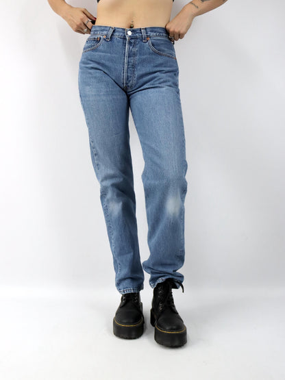 Vintage 90er 00er LEVIS 501 Jeans hose gerades blau W32 L34