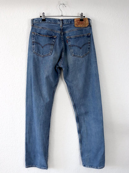 Vintage 90er 00er LEVIS 501 Jeans hose gerades blau W32 L34