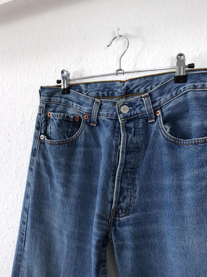 Vintage 90er 00er LEVIS 501 Jeans hose gerades blau W32 L34