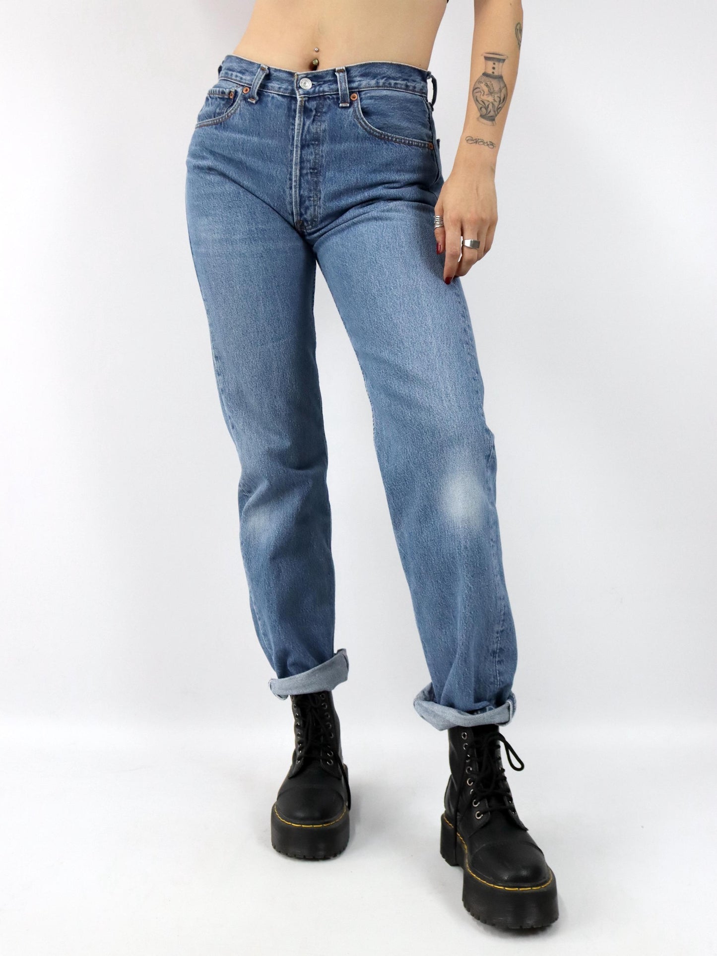Vintage 90er 00er LEVIS 501 Jeans hose gerades blau W32 L34