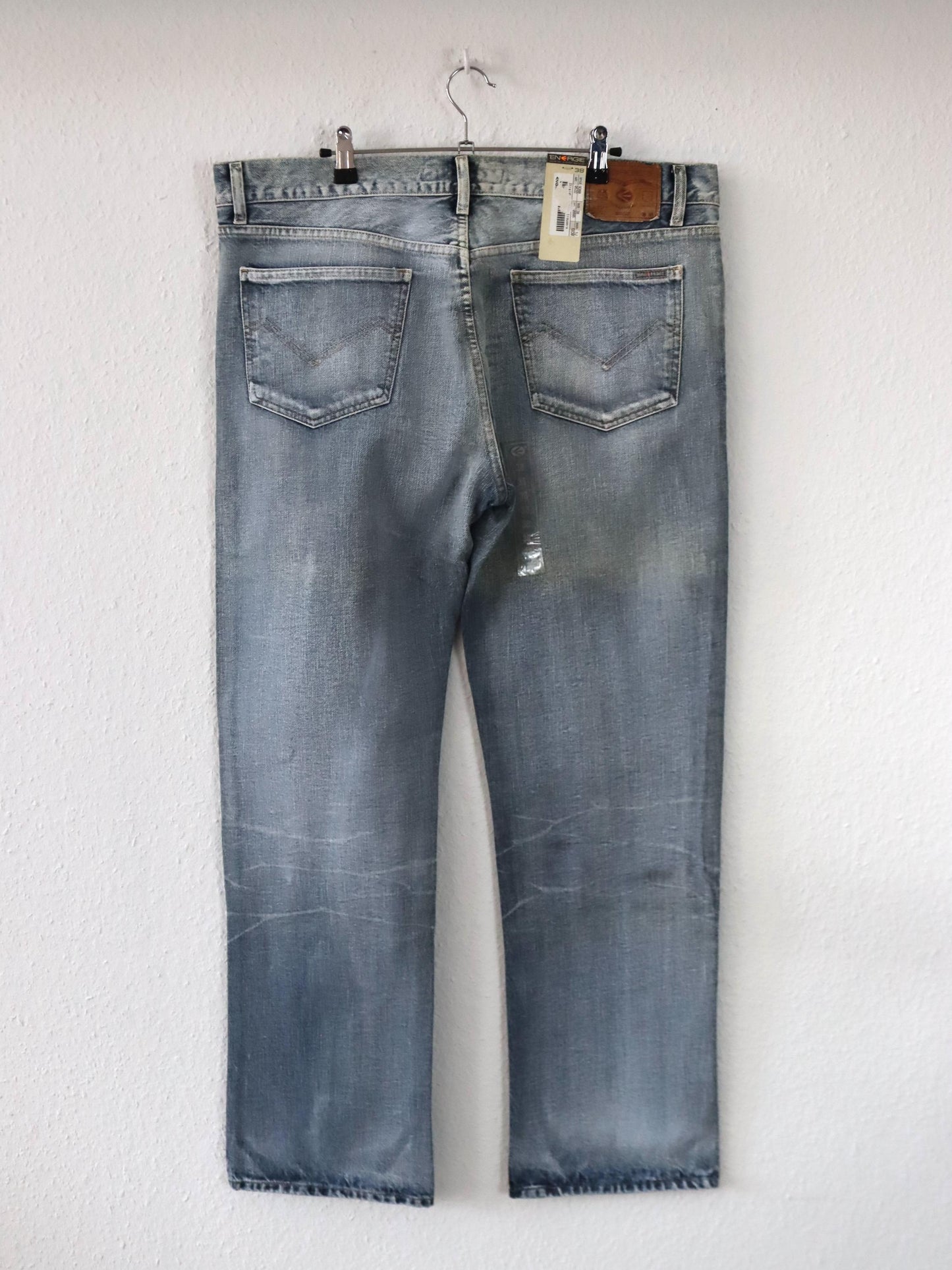 Vintage 90er 00er Y2K ENERGIE Baggy Pants Jeans hellblau grau weites Bein low waist W38