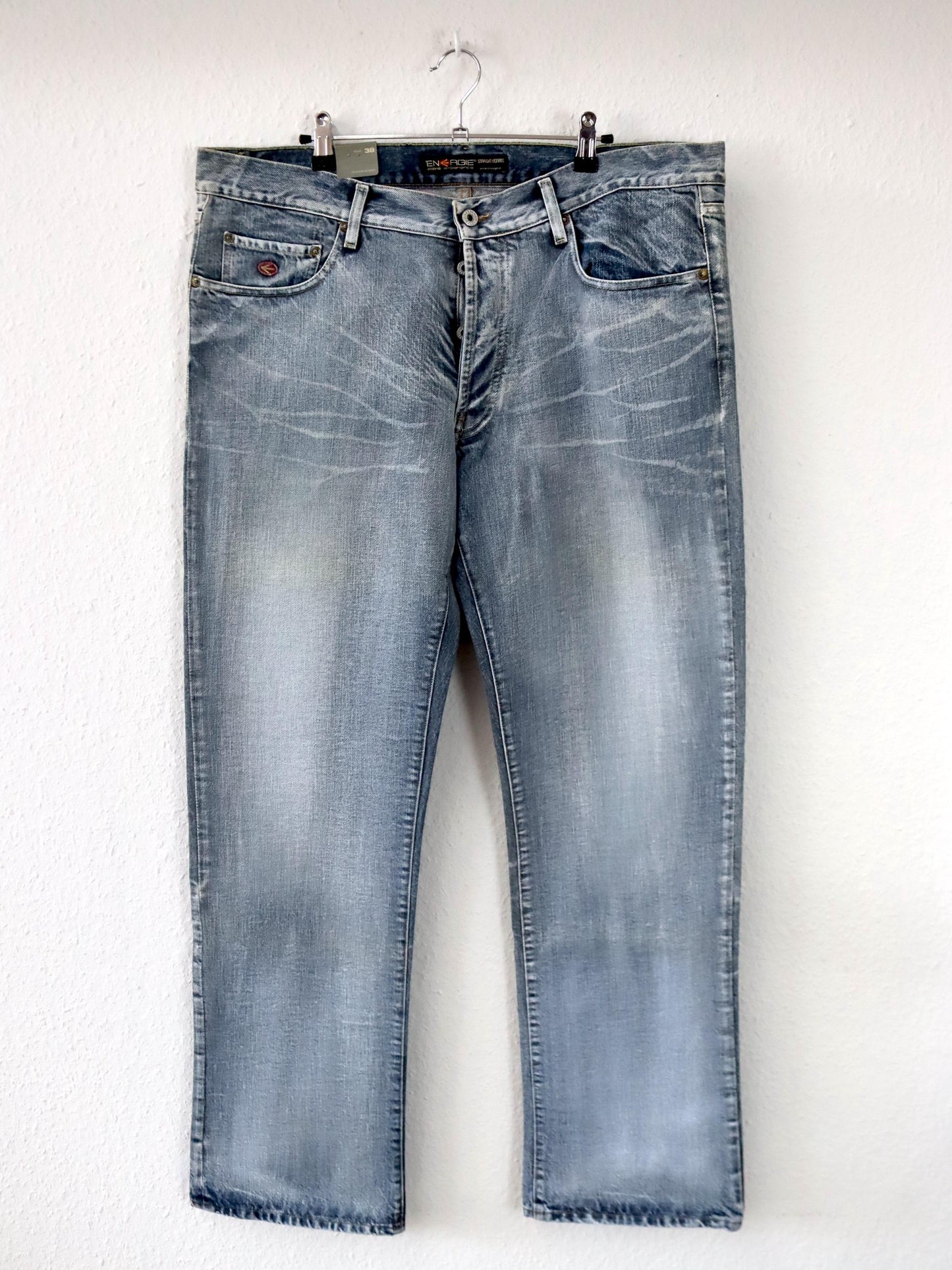 Vintage 90er 00er Y2K ENERGIE Baggy Pants Jeans hellblau grau weites Bein low waist W38
