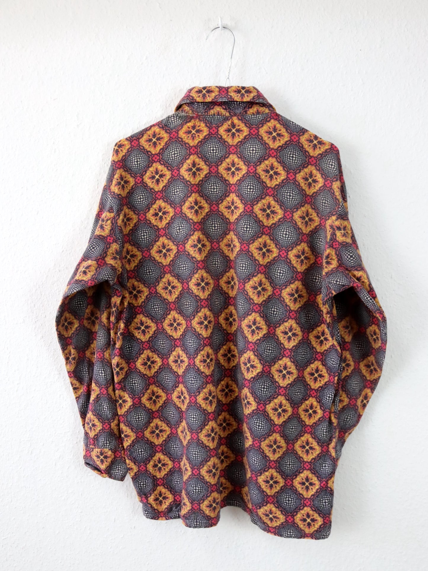 Vintage 70er 80er FRIEDNSHIP Flanellhemd Hemd langarm crazy pattern bunt M