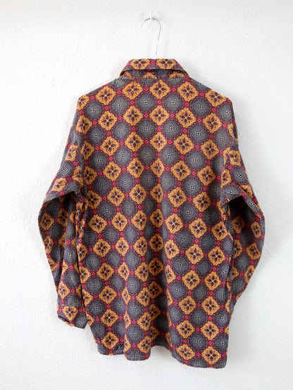Vintage 70er 80er FRIEDNSHIP Flanellhemd Hemd langarm crazy pattern bunt M