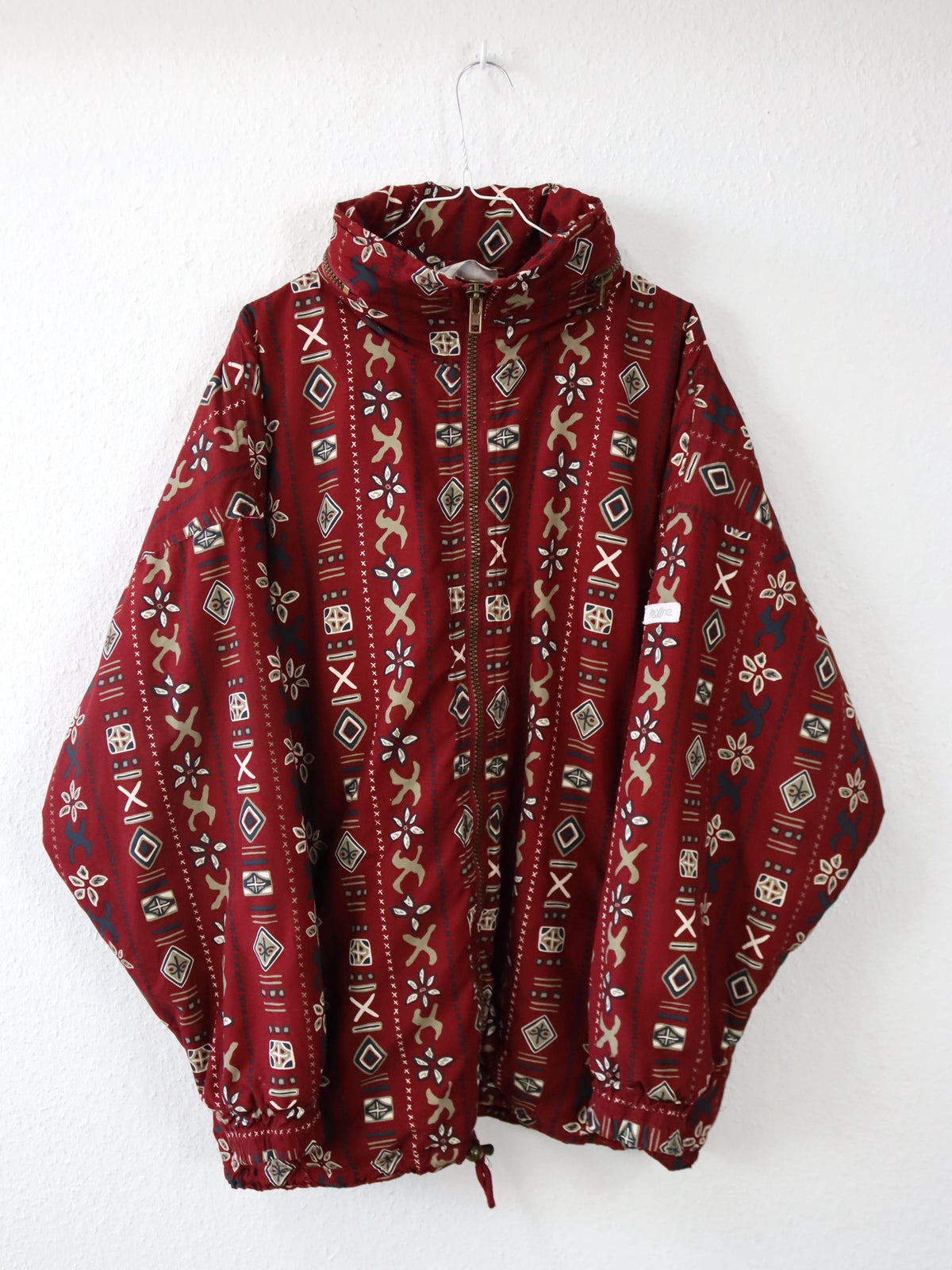 Vintage 80er 90er PROLINE Winterjacke Jacke gefüttert crazy pattern rot XL