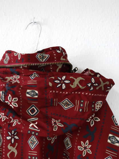 Vintage 80er 90er PROLINE Winterjacke Jacke gefüttert crazy pattern rot XL