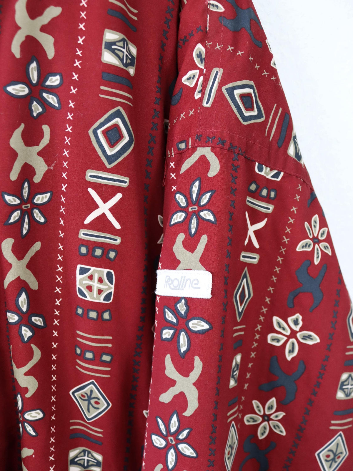 Vintage 80er 90er PROLINE Winterjacke Jacke gefüttert crazy pattern rot XL