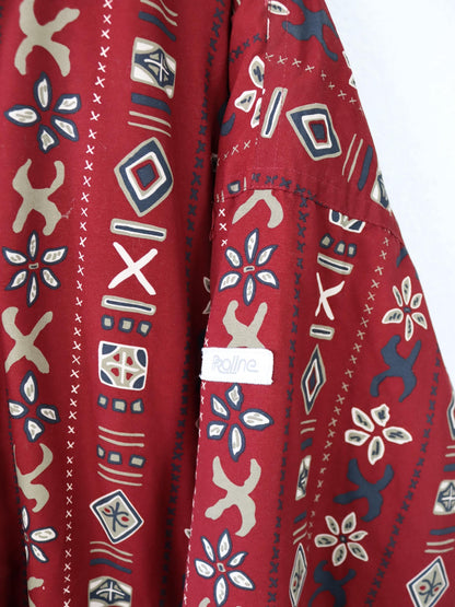 Vintage 80er 90er PROLINE Winterjacke Jacke gefüttert crazy pattern rot XL