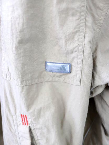 Vintage 80er 90er ADIDAS Windbreaker Jacke Überziehjacke beige Kapuze innen Fleece M