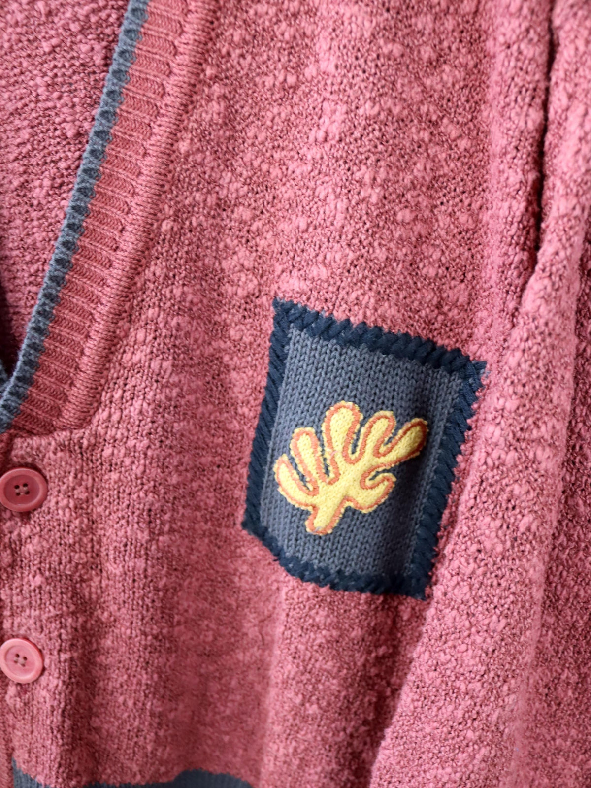 Vintage 80er 90er NANIBON Cardigan Strickjacke Stickerei 50 L