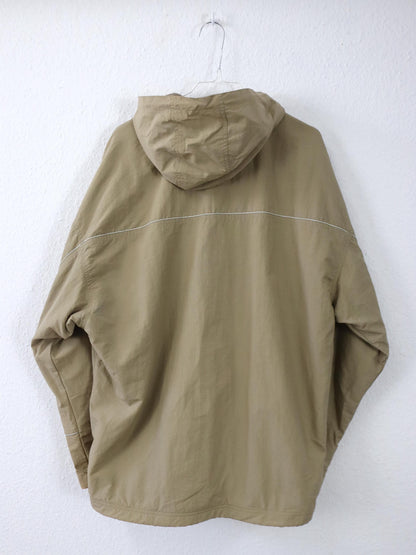Vintage 80er 90er ADIDAS Windbreaker Jacke Überziehjacke beige Kapuze innen Fleece M
