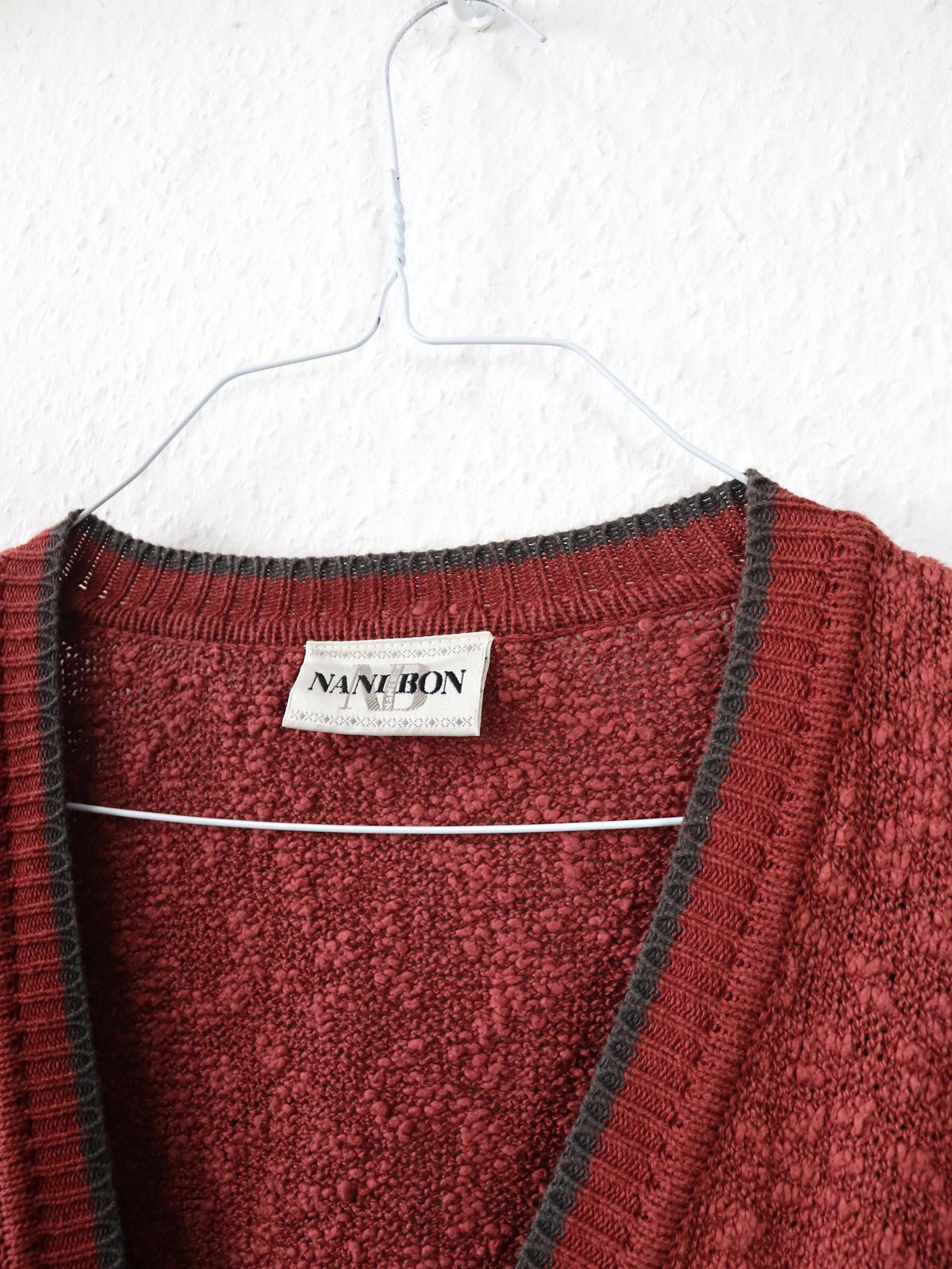 Vintage 80er 90er NANIBON Cardigan Strickjacke Stickerei 50 L